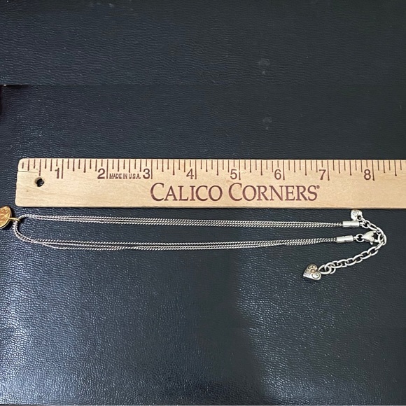 Retired BRIGHTON Venezia Gold/Silver Scrolled Oval Pendant 3-Strand Necklace - Picture 11 of 13